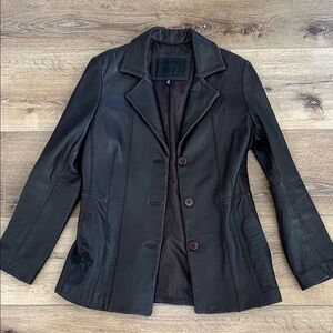 Leather blazer jacket